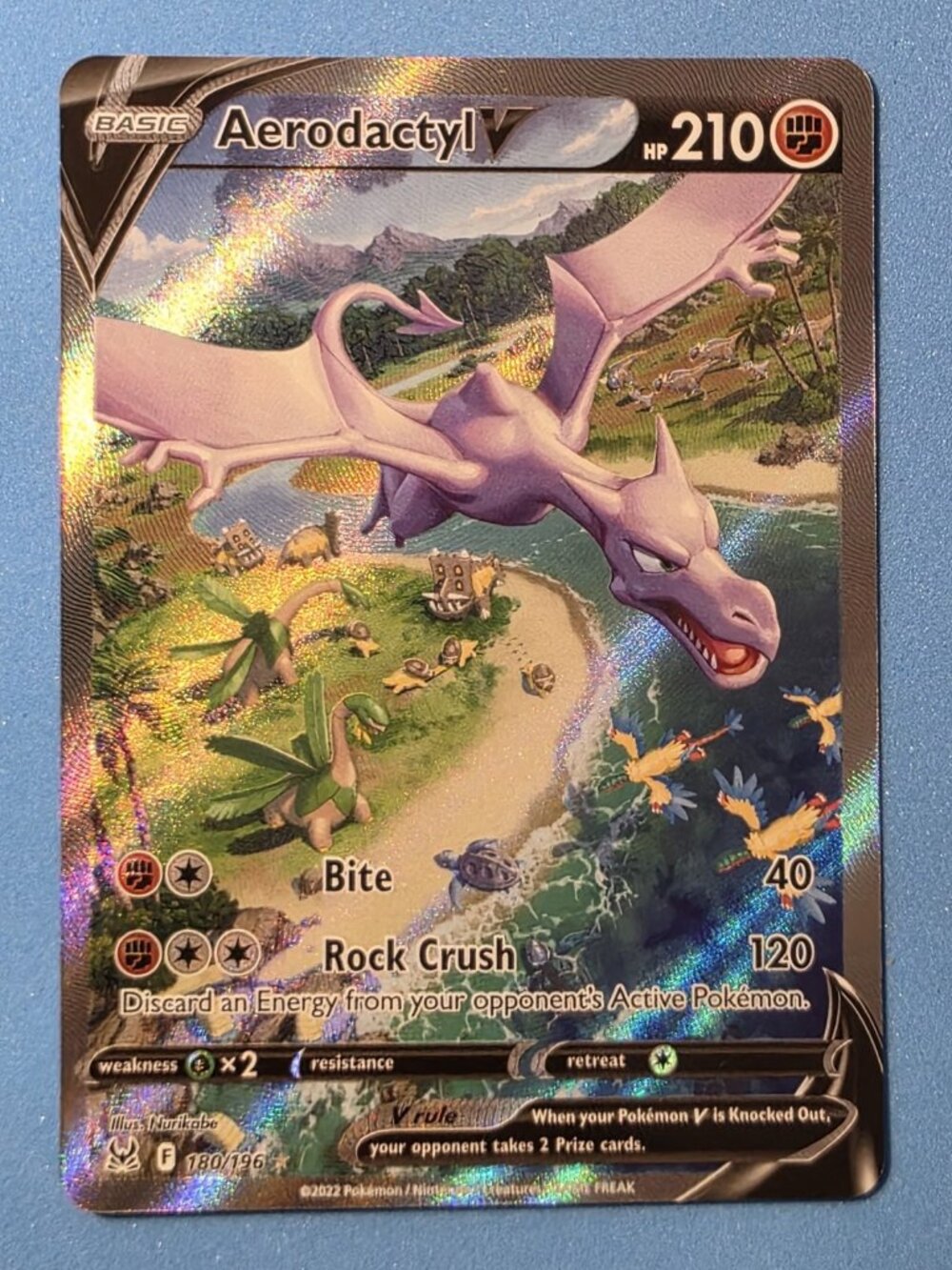 Pokémon TCG Aerodactyl v Lost Origin Alternative Art Holo Card 180/196